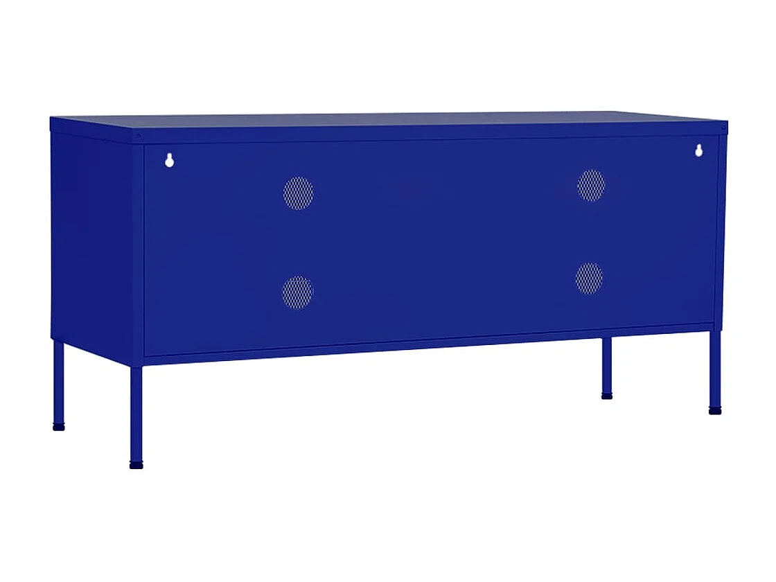 Jennica  Meuble TV Bleu marine 105x35x50 cm Acier