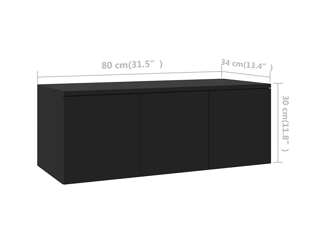 Hetty  Tv-meubel 80x34x30 cm bewerkt hout zwart
