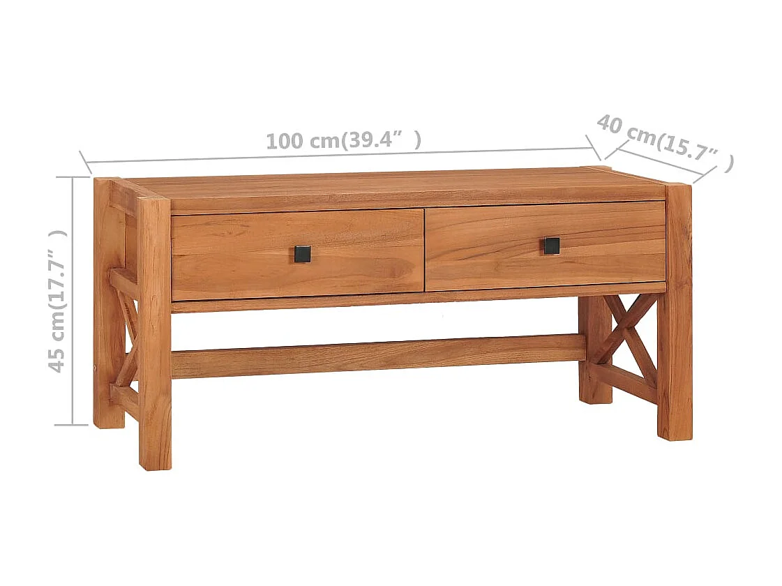 Mihra  Meuble TV 100x40x45 cm Bois de teck