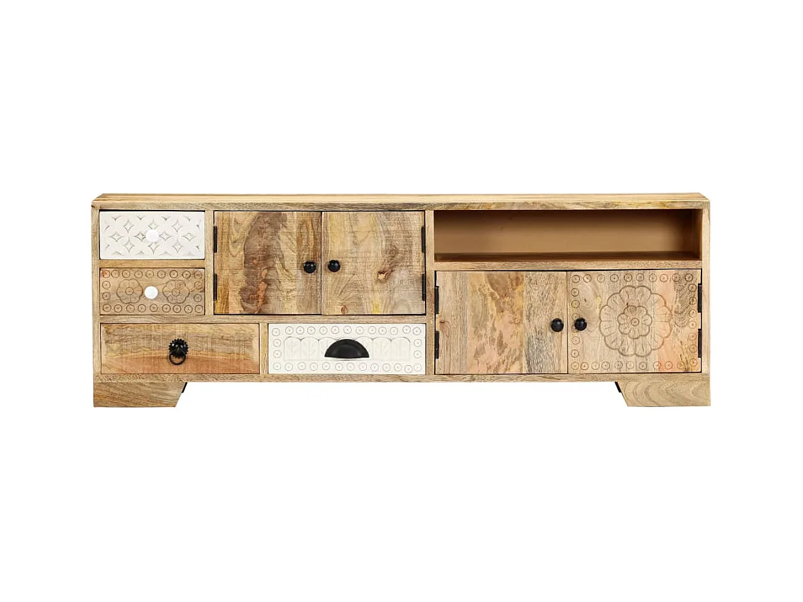 Garden Furniture -  Meuble TV 120x30x40 cm Bois massif de manguier