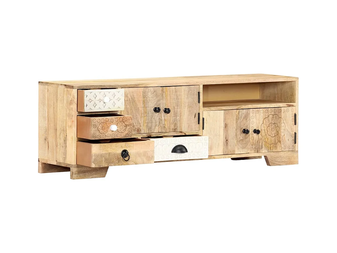 Garden Furniture -  Meuble TV 120x30x40 cm Bois massif de manguier