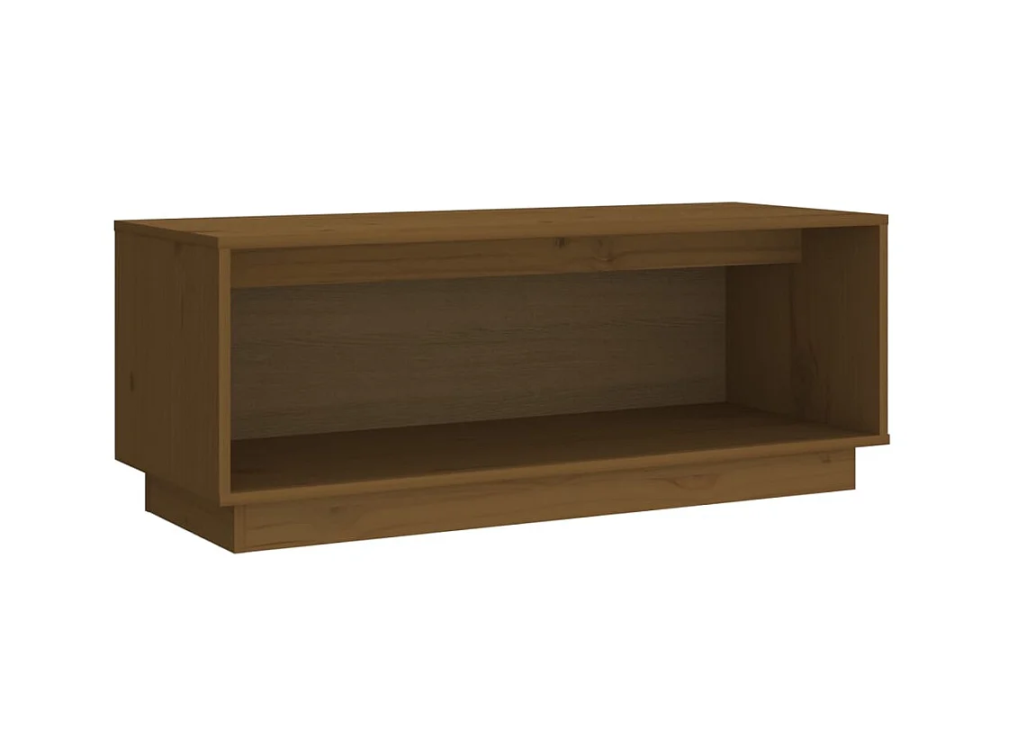 Lysira  Meuble TV Marron miel 90x35x35 cm Bois de pin massif