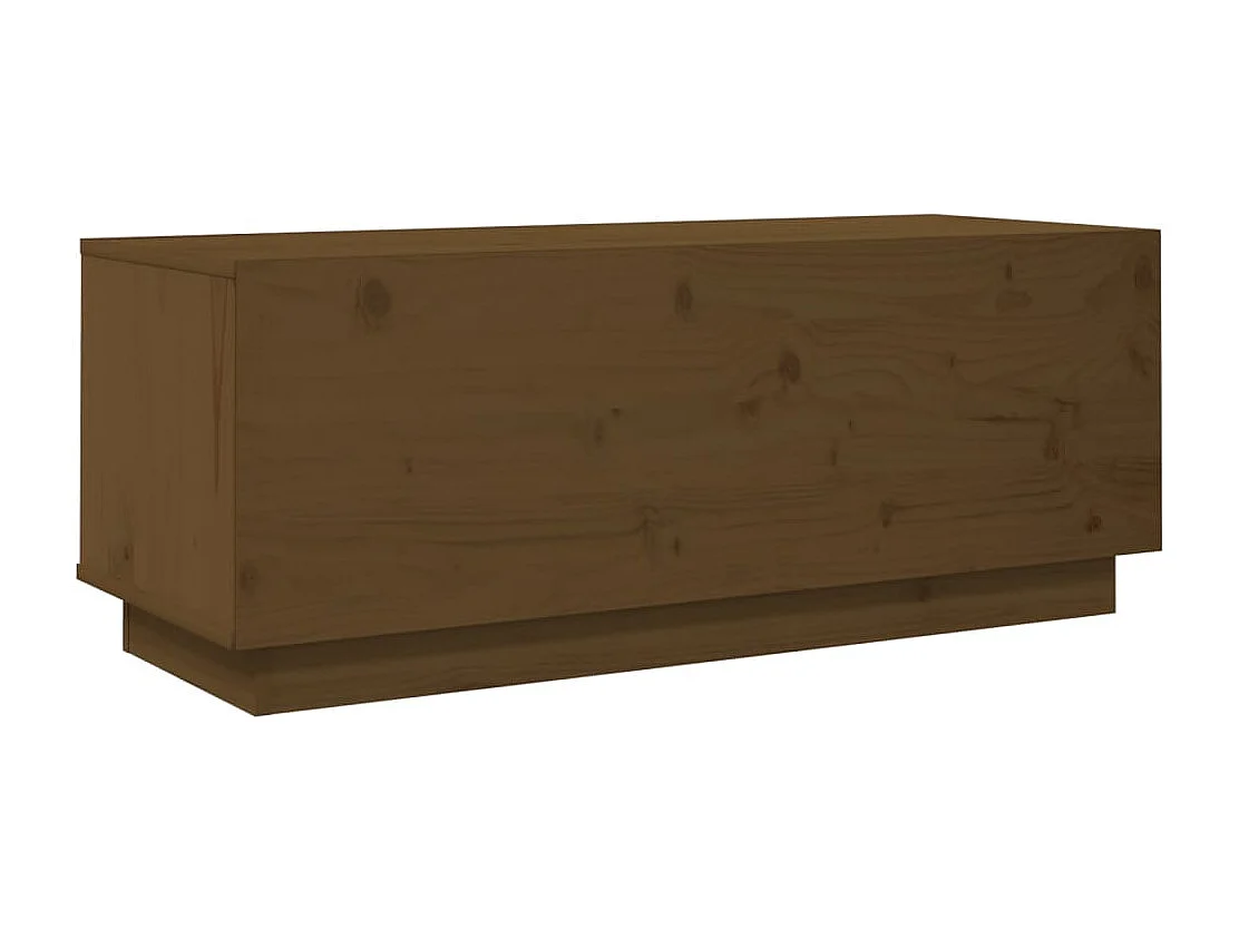 Lysira  Meuble TV Marron miel 90x35x35 cm Bois de pin massif