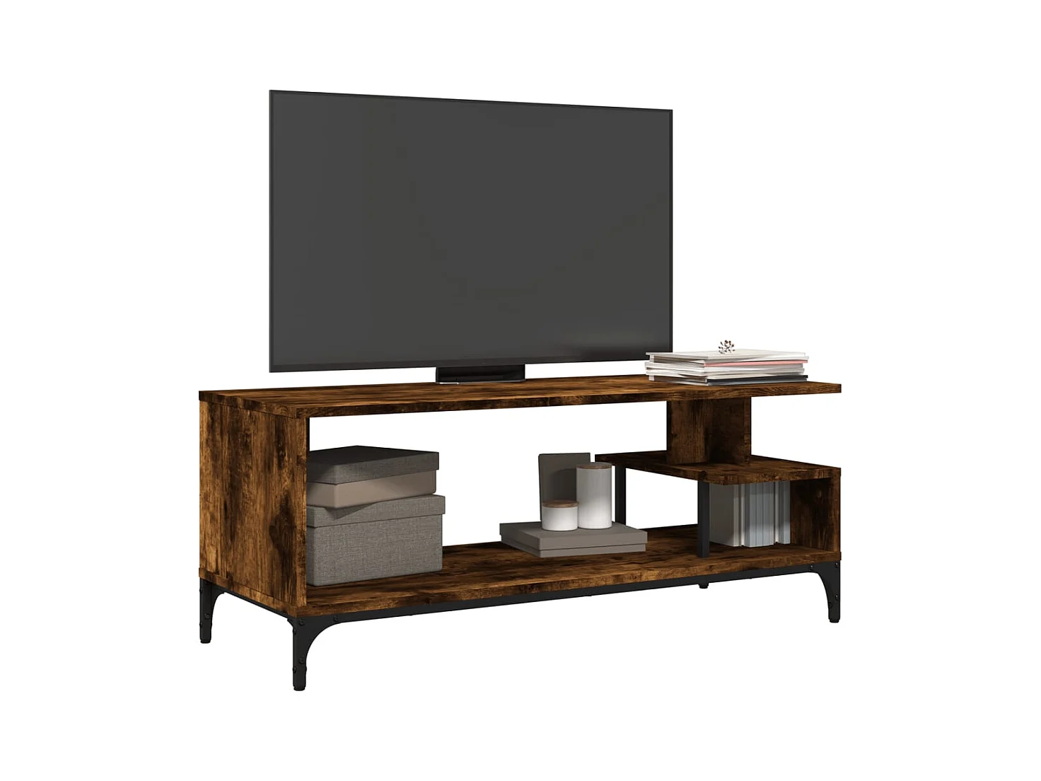 Trondheim  Tv-meubel 102x40x41 cm hout en gepoedercoat staal gerookt eiken