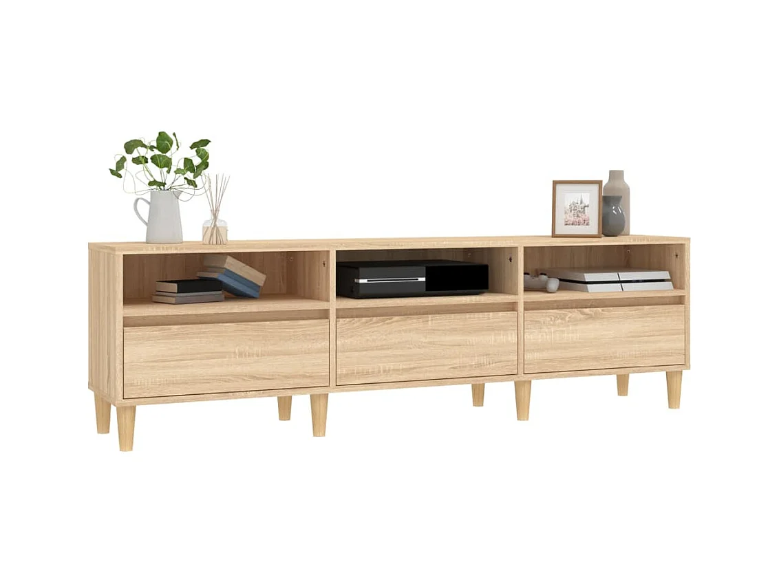 Lin  Tv-meubel 150x30x44,5 cm bewerkt hout sonoma eikenkleurig