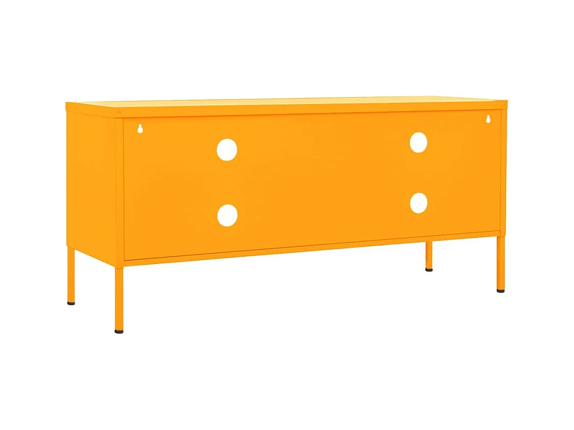 Drøbak  Mueble para TV de acero amarillo mostaza 105x35x50 cm
