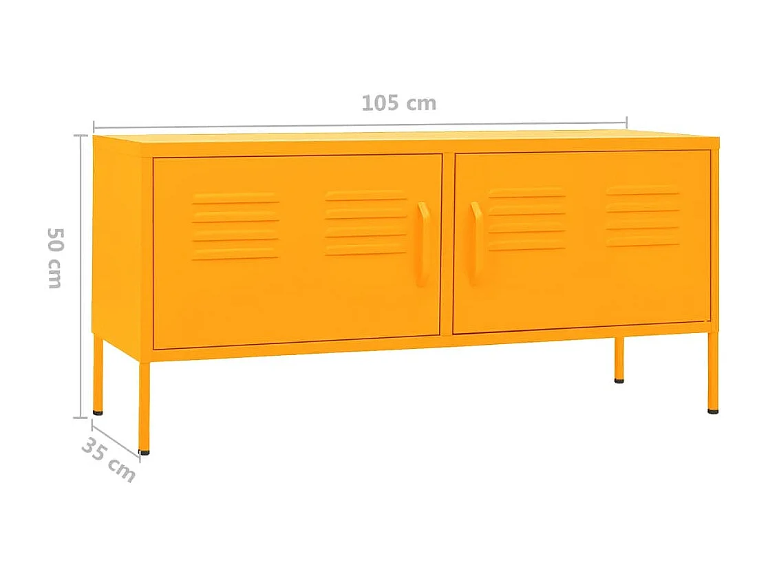 Drøbak  Tv-meubel 105x35x50 cm staal mosterdgeel