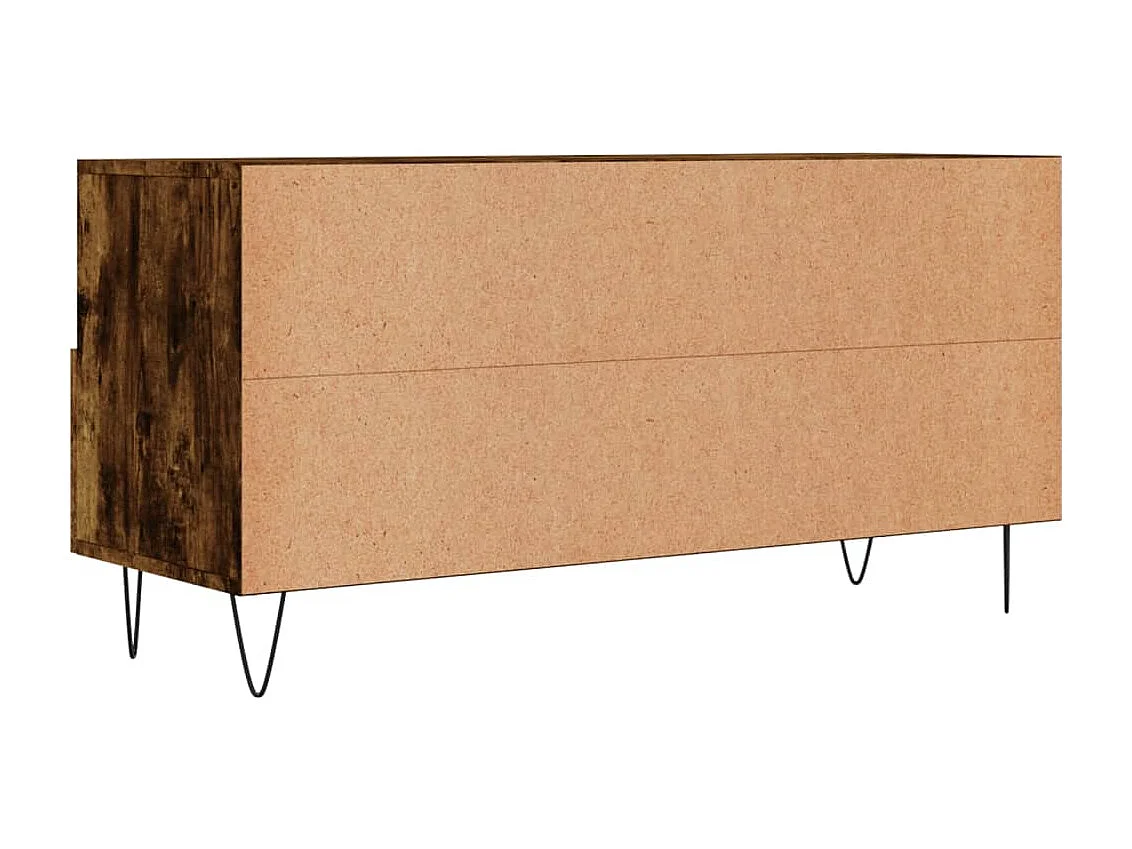 Juana Fernanda  Meuble TV chêne fumé 102x36x50 cm bois d'ingénierie