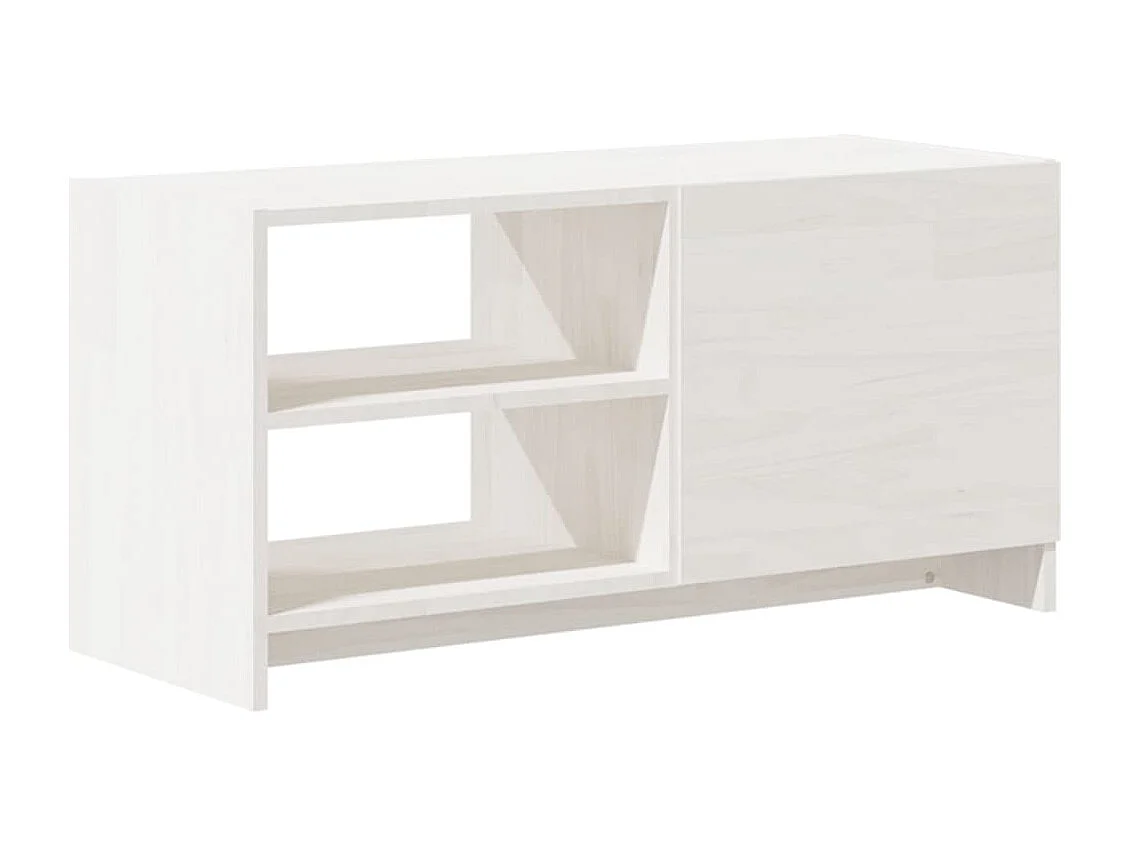 Velda  Meuble TV Blanc 80x31x39 cm Bois de pin massif
