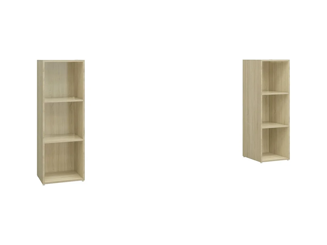 Helene  Meubles TV 2 pcs Chêne sonoma 107x35x37 cm Bois d'ingénierie