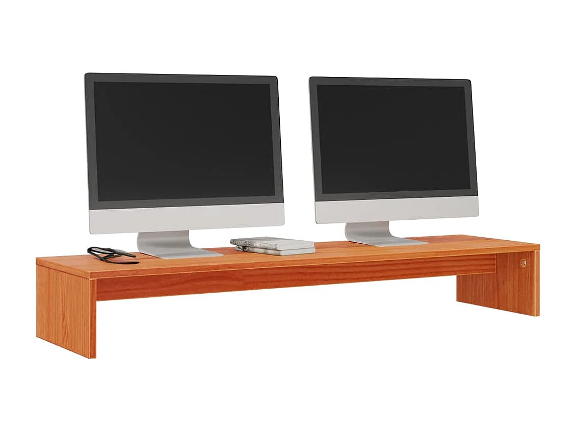 Prolenta Premium -  Support de moniteur marron miel 100x27x15 cm bois de pin solide