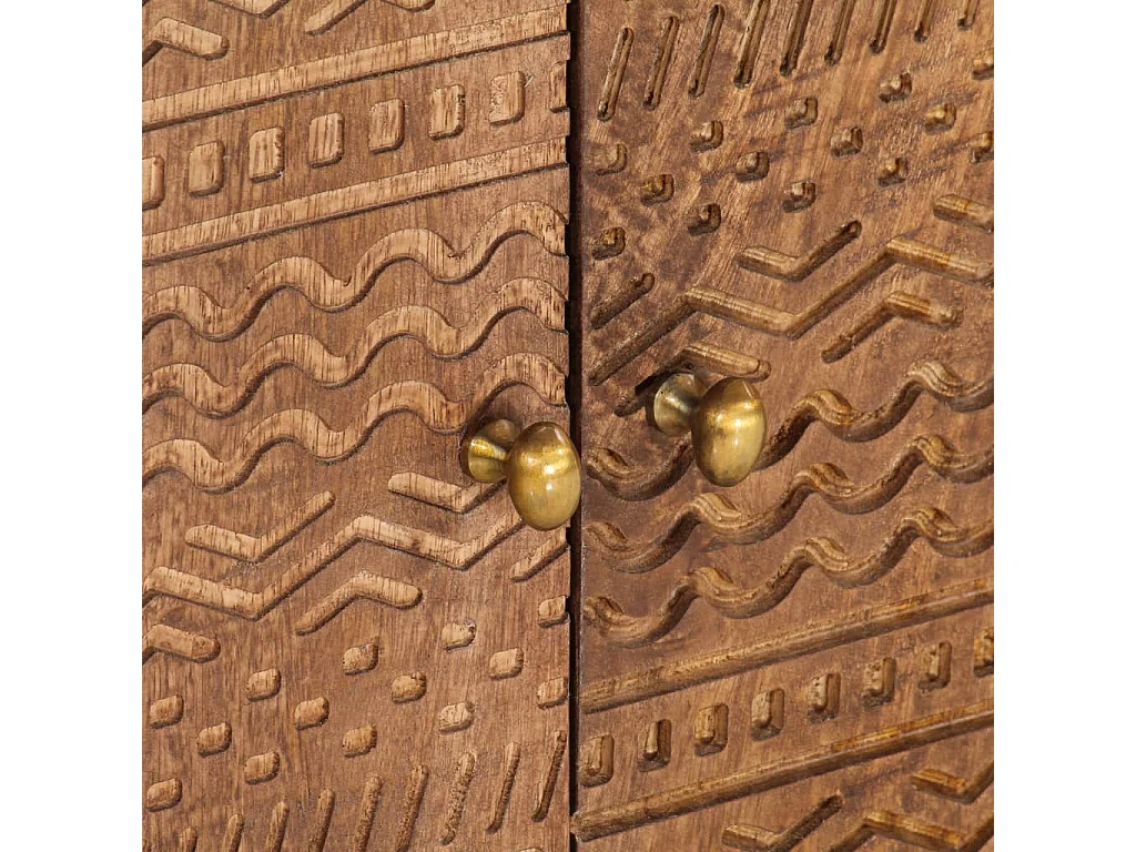 Garden Furniture -  Meuble TV 110x30x40 cm bois massif de manguier et fer