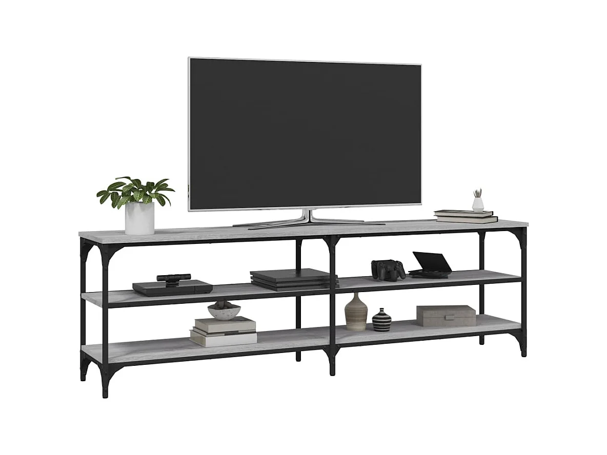 Chiloquin  Mueble de TV madera contrachapada gris Sonoma 160x30x50 cm