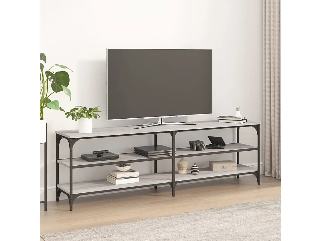 Chiloquin  Tv-meubel 160x30x50 cm bewerkt hout grijs sonoma eikenkleurig