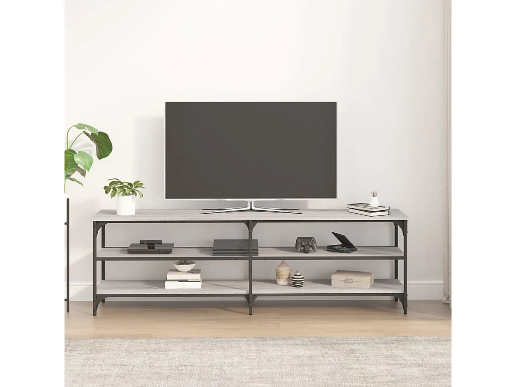 Chiloquin  Tv-meubel 160x30x50 cm bewerkt hout grijs sonoma eikenkleurig