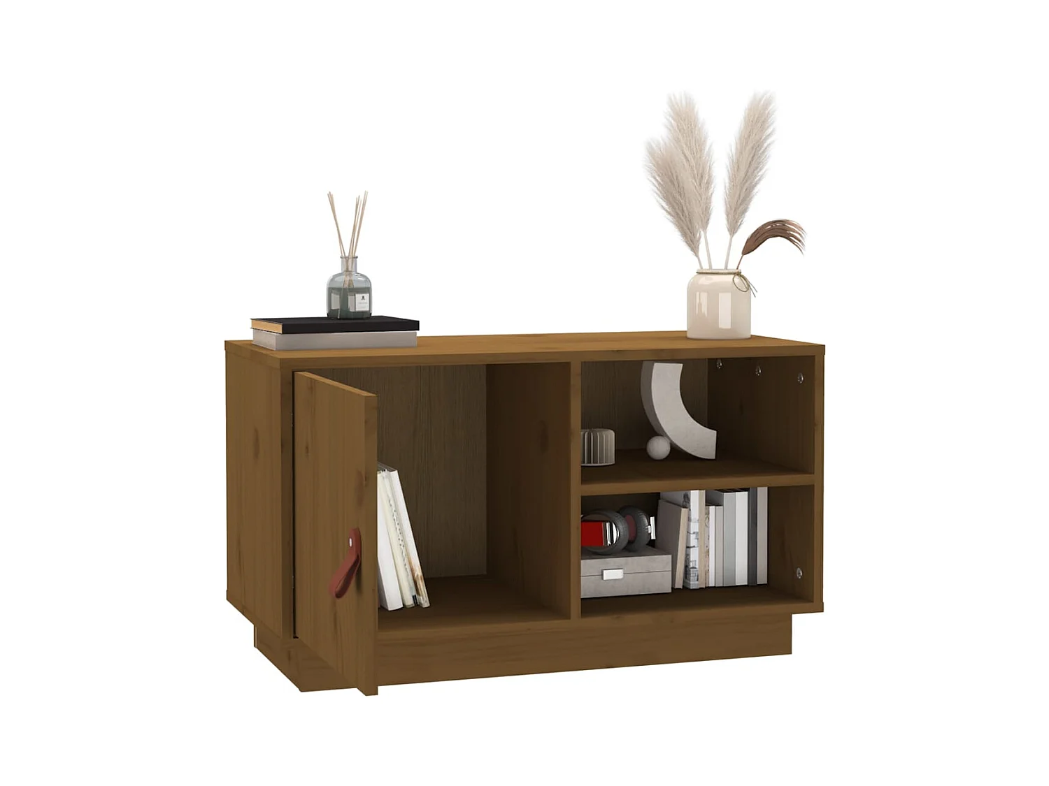 Patricia María  Meuble TV Marron miel 70x34x40 cm Bois de pin massif