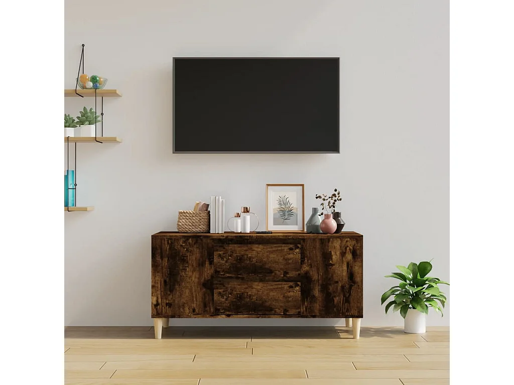 Broomfield  Tv-meubel 102x44,5x50 cm bewerkt hout gerookt eikenkleurig