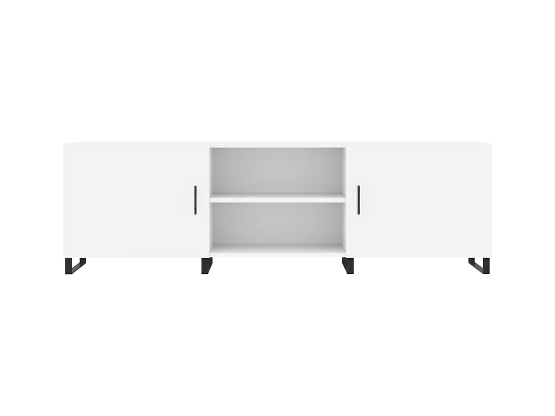 Astrid Helene  Meuble TV blanc 150x30x50 cm bois d'ingénierie