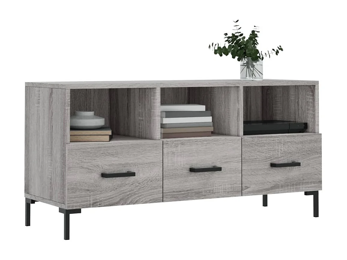 Évreux  Meuble TV sonoma gris 102x36x50 cm bois d'ingénierie