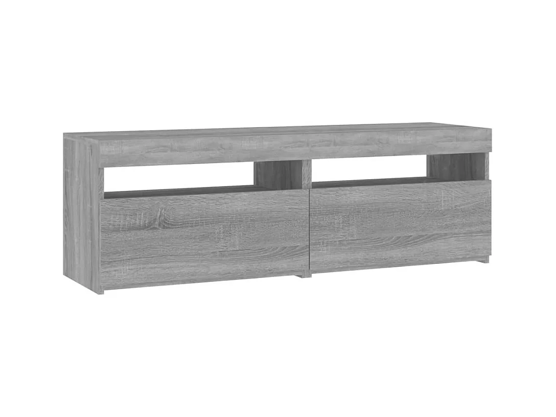 Ilion  Meubles TV 2 pcs avec lumières LED Sonoma gris 60x35x40 cm