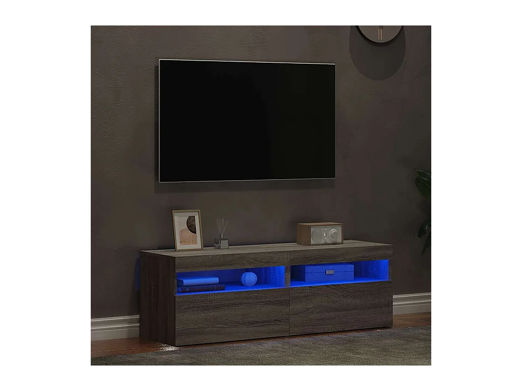Ilion  Meubles TV 2 pcs avec lumières LED Sonoma gris 60x35x40 cm