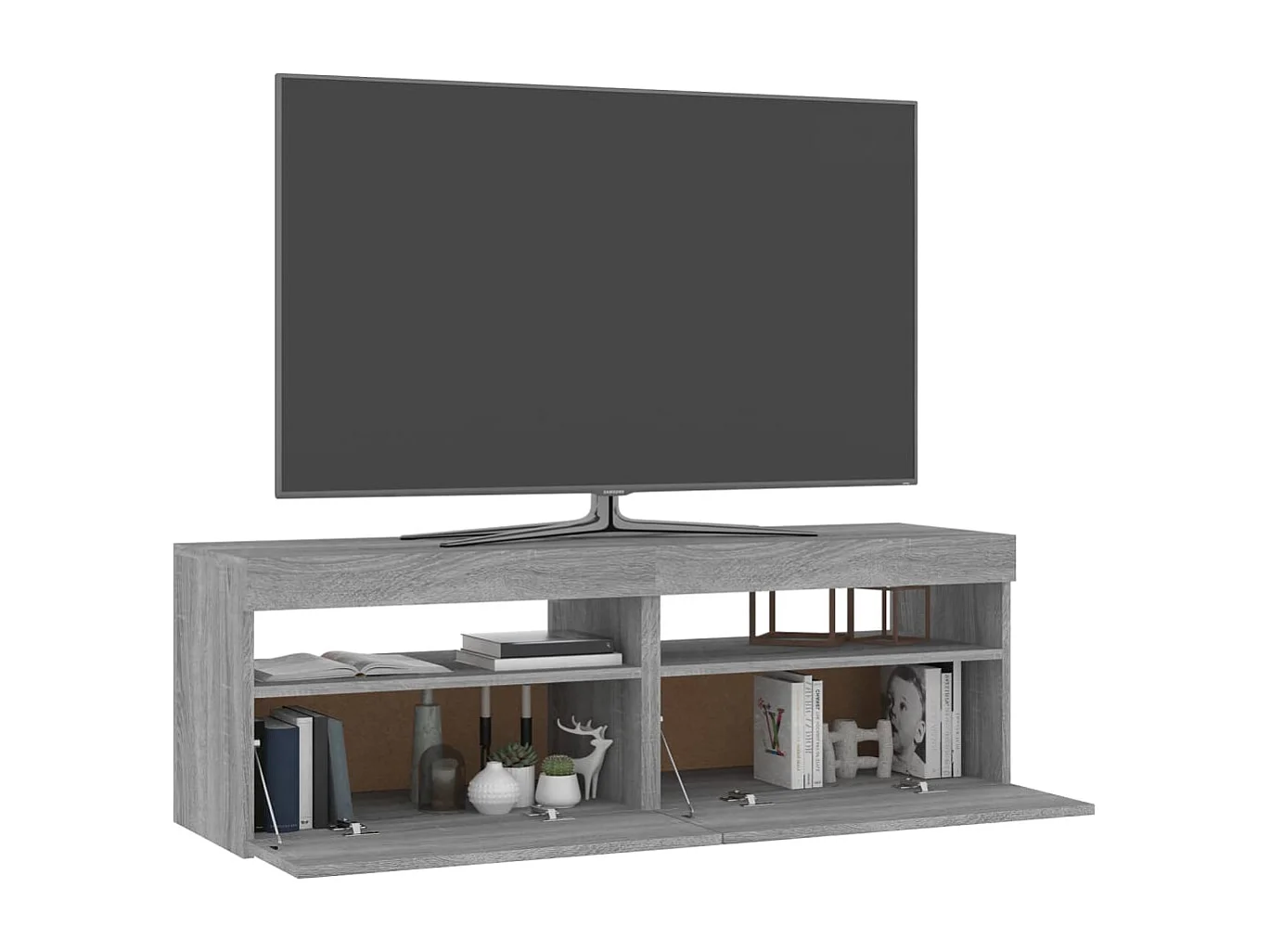 Ilion  Muebles de TV 2 uds con luces LED gris Sonoma 60x35x40 cm
