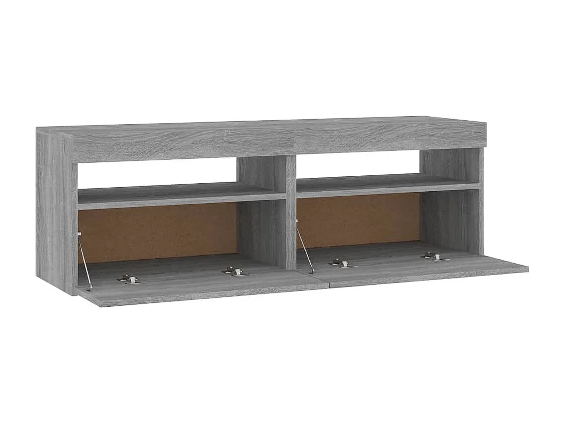 Ilion  Muebles de TV 2 uds con luces LED gris Sonoma 60x35x40 cm
