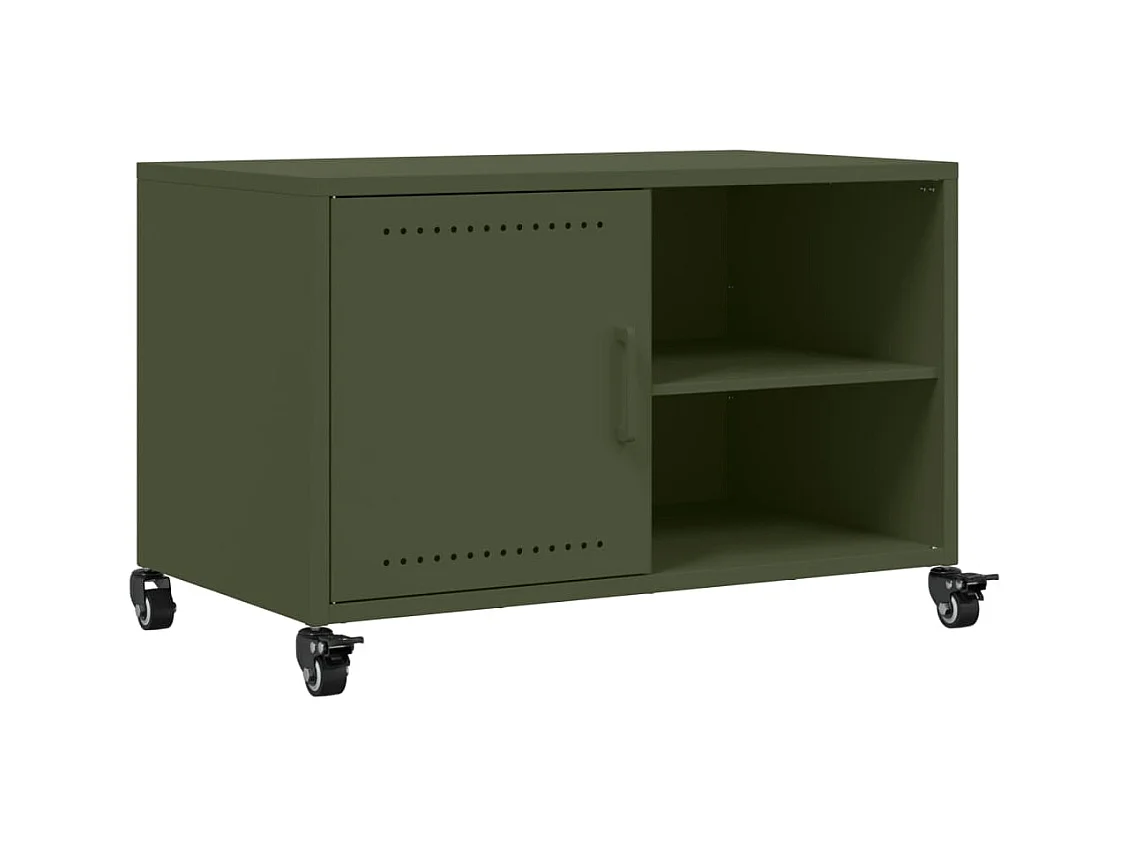 Ellijay  Meuble TV vert olive 68x39x43,5 cm acier