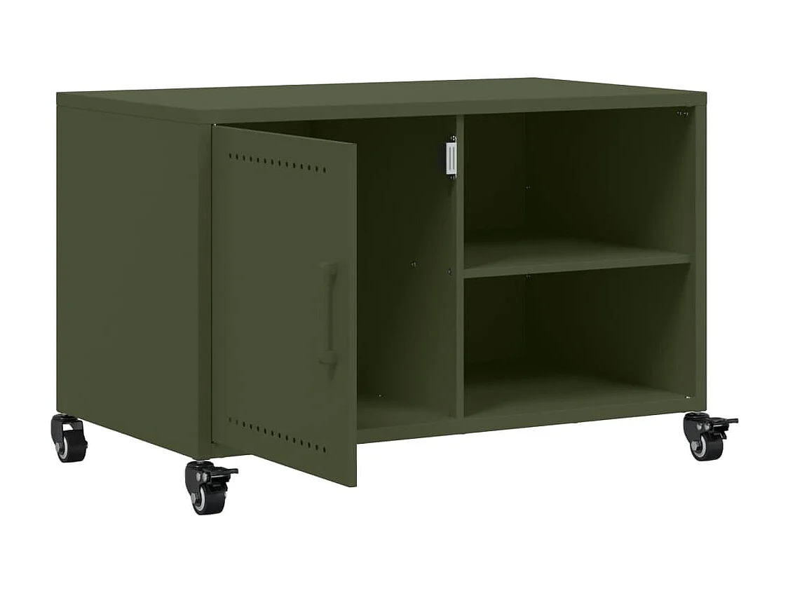 Ellijay  Meuble TV vert olive 68x39x43,5 cm acier