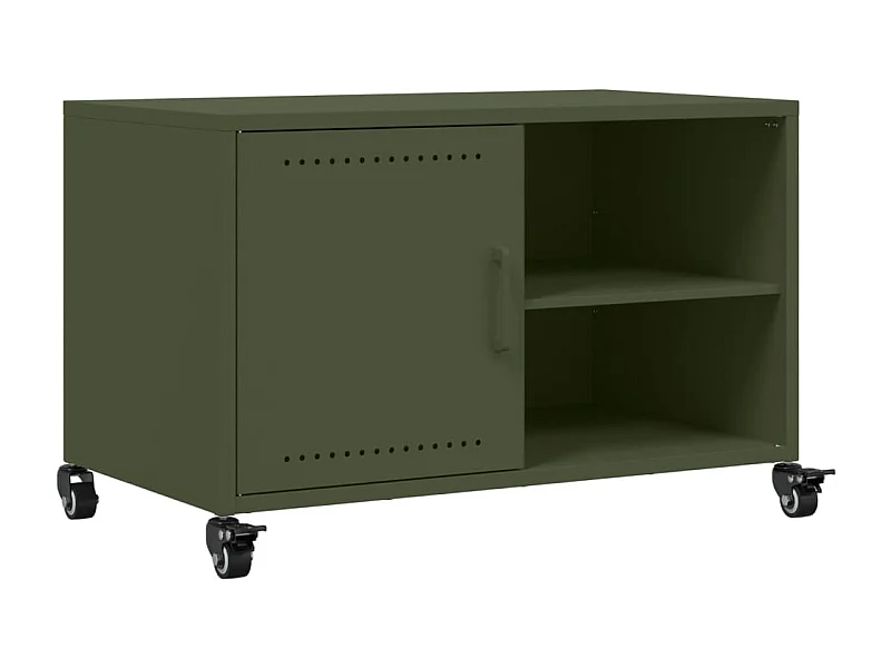 Ellijay  Meuble TV vert olive 68x39x43,5 cm acier