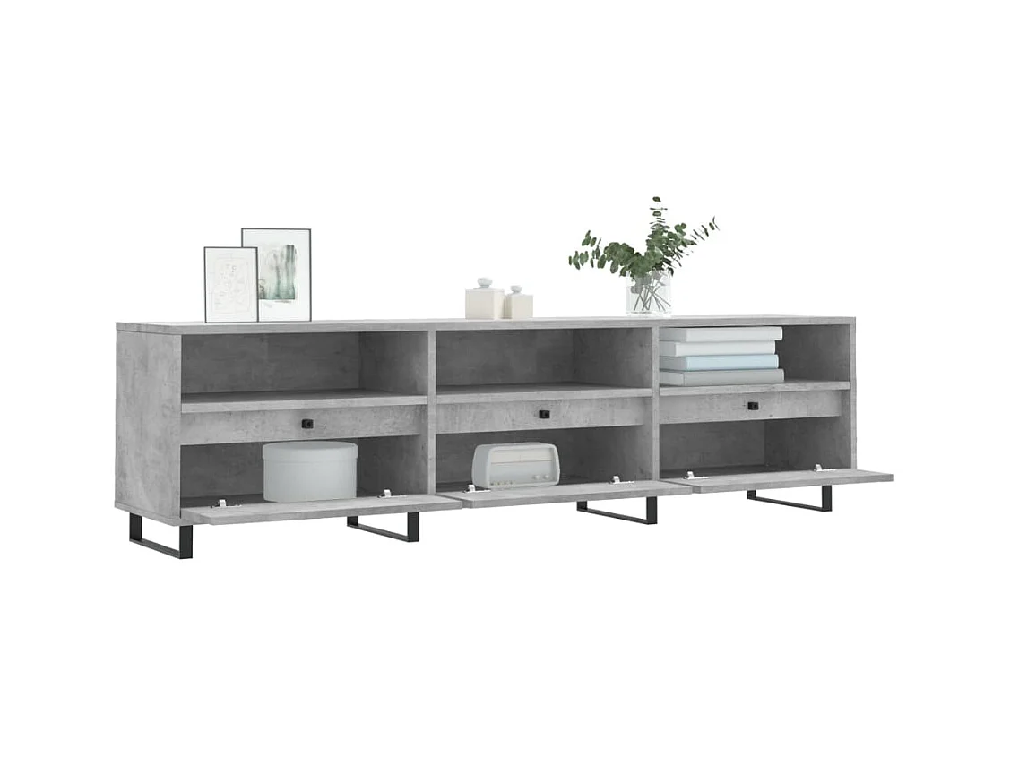 Hørning  Tv-meubel 150x30x44,5 cm bewerkt hout betongrijs