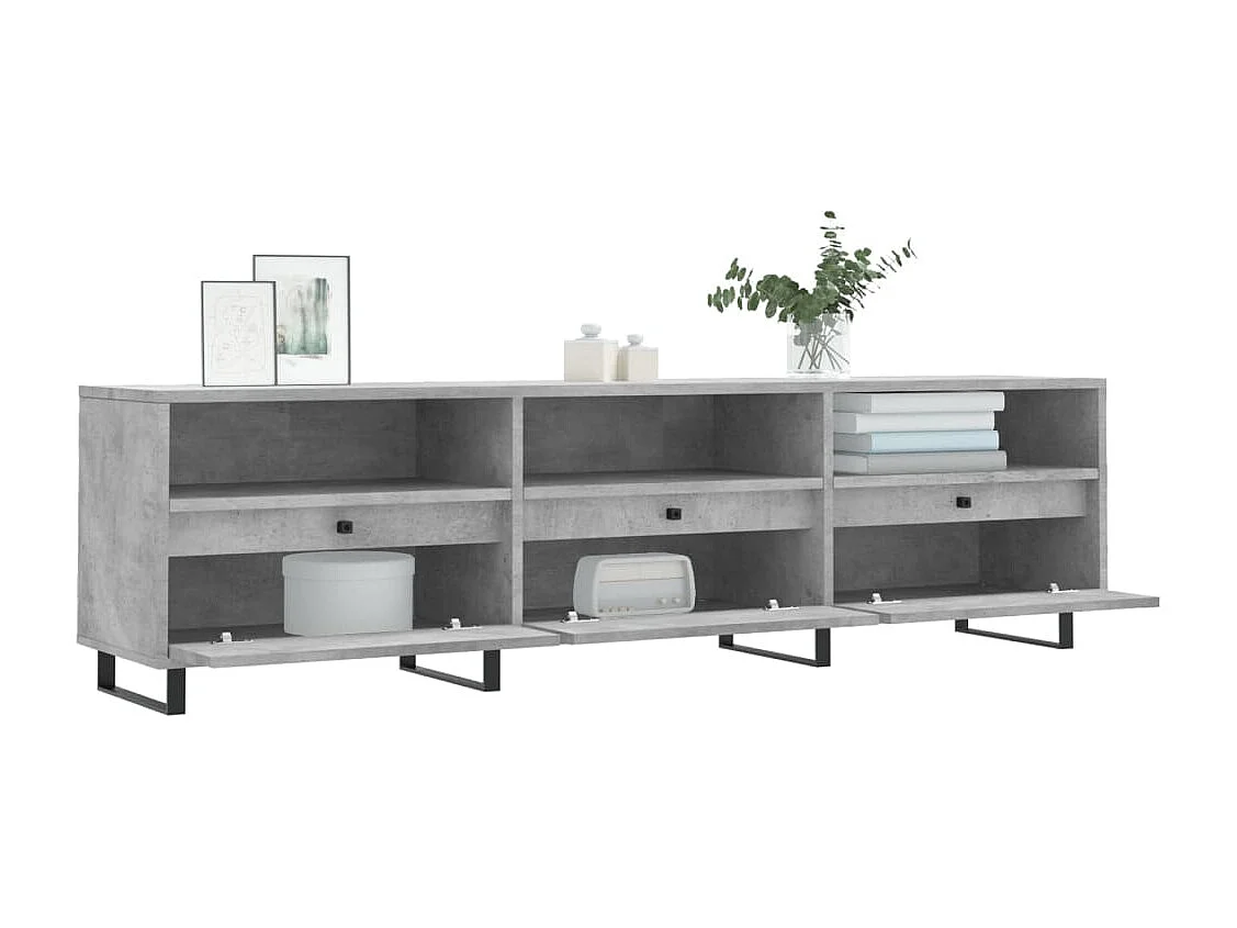 Hørning  Tv-meubel 150x30x44,5 cm bewerkt hout betongrijs