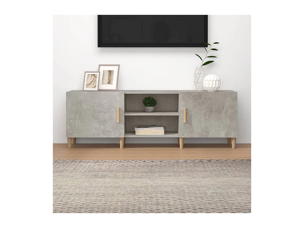 Padborg  Mueble de TV madera contrachapada gris hormigón 150x30x50 cm