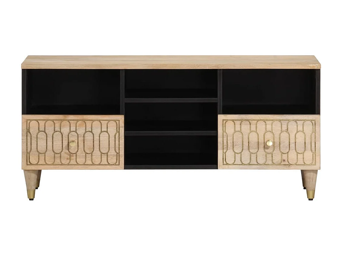 Garden Furniture -  Mueble de TV madera maciza de mango 100x33x46 cm