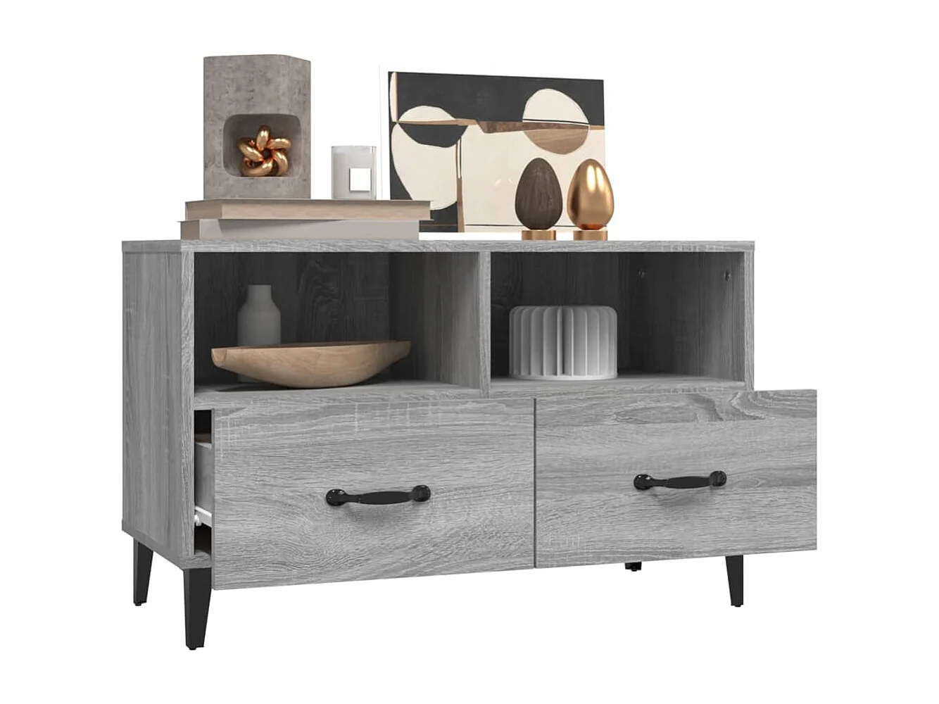 Elben  Mueble para TV madera contrachapada gris Sonoma 80x30x30 cm
