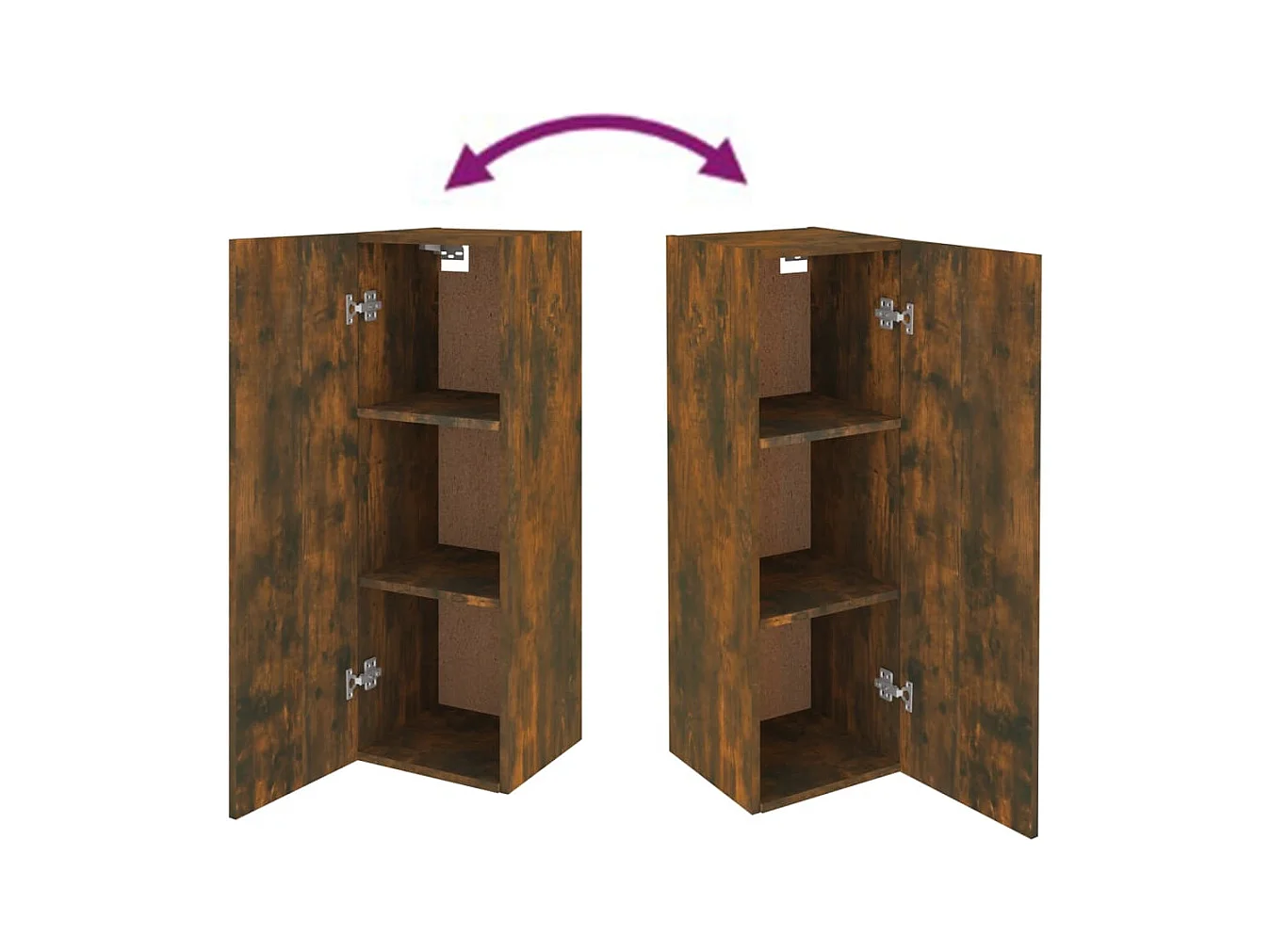 Hoeselt  Meubles TV 2 pcs Chêne fumé 30,5x30x90 cm Bois d'ingénierie