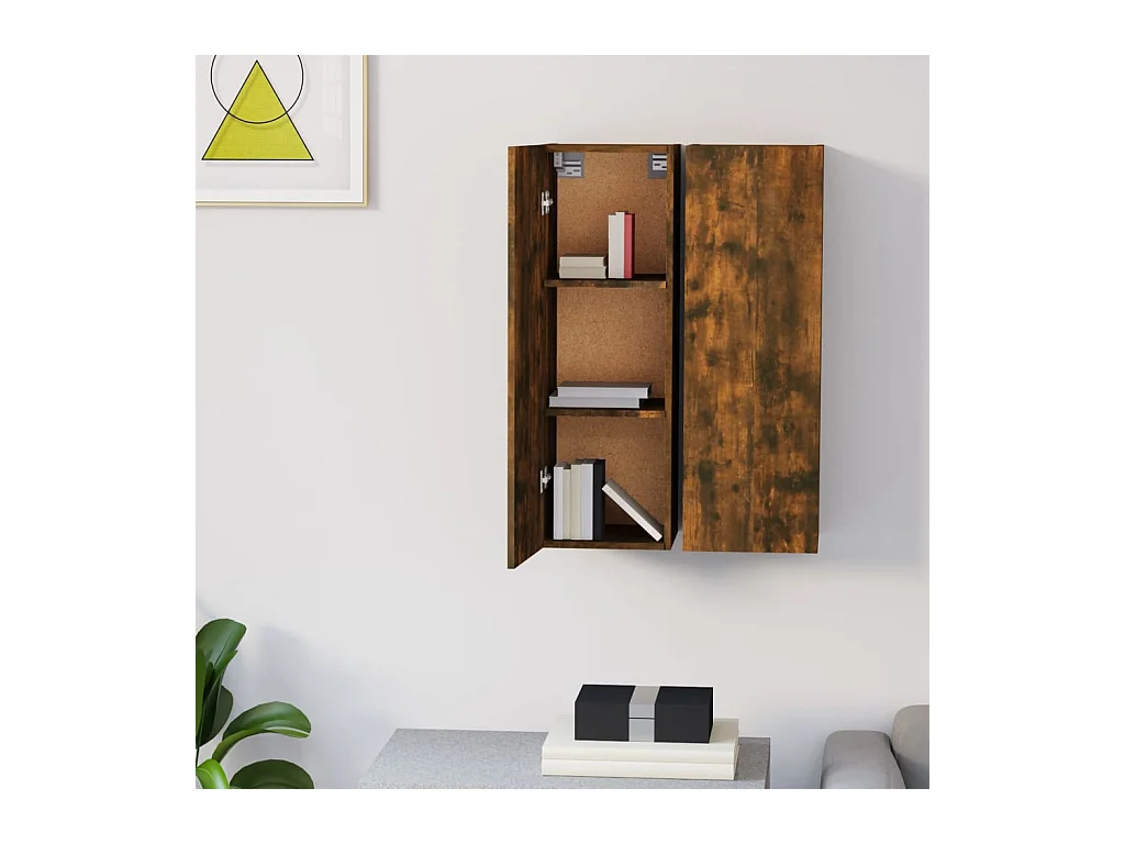 Hoeselt  Meubles TV 2 pcs Chêne fumé 30,5x30x90 cm Bois d'ingénierie