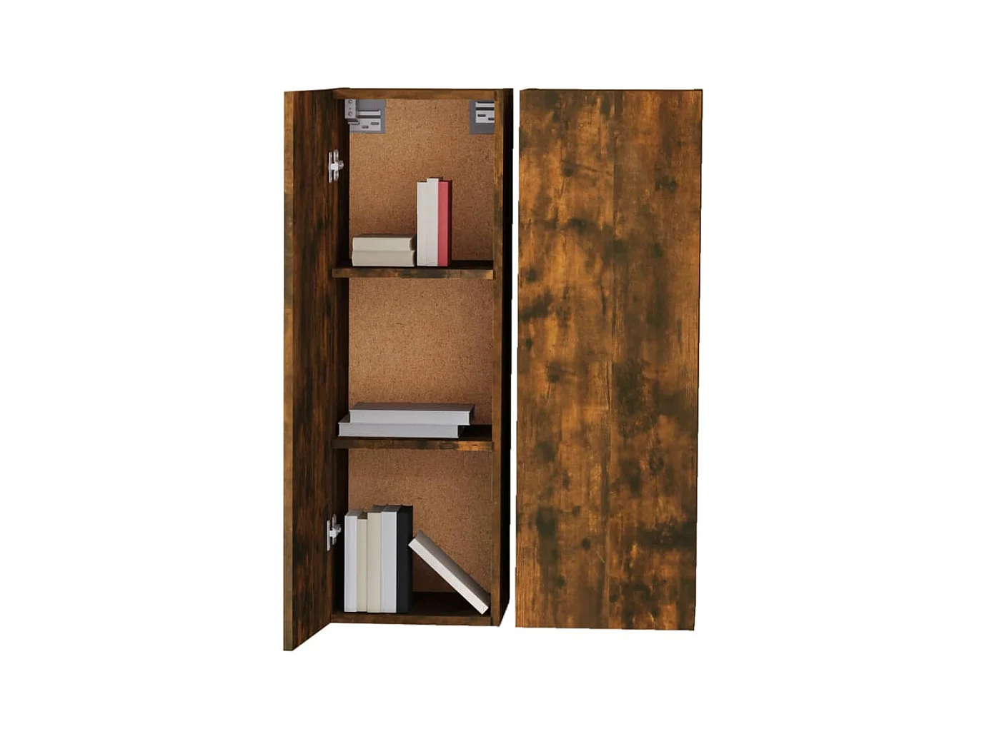 Hoeselt  Meubles TV 2 pcs Chêne fumé 30,5x30x90 cm Bois d'ingénierie