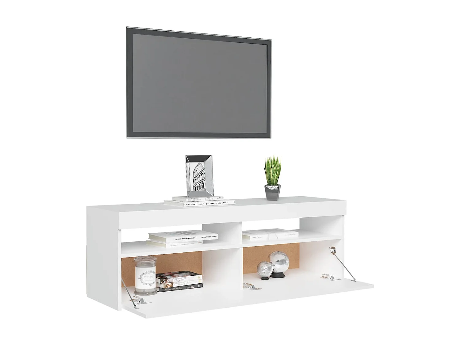 Ilion  Mueble para TV con luces LED blanco 120x35x40 cm
