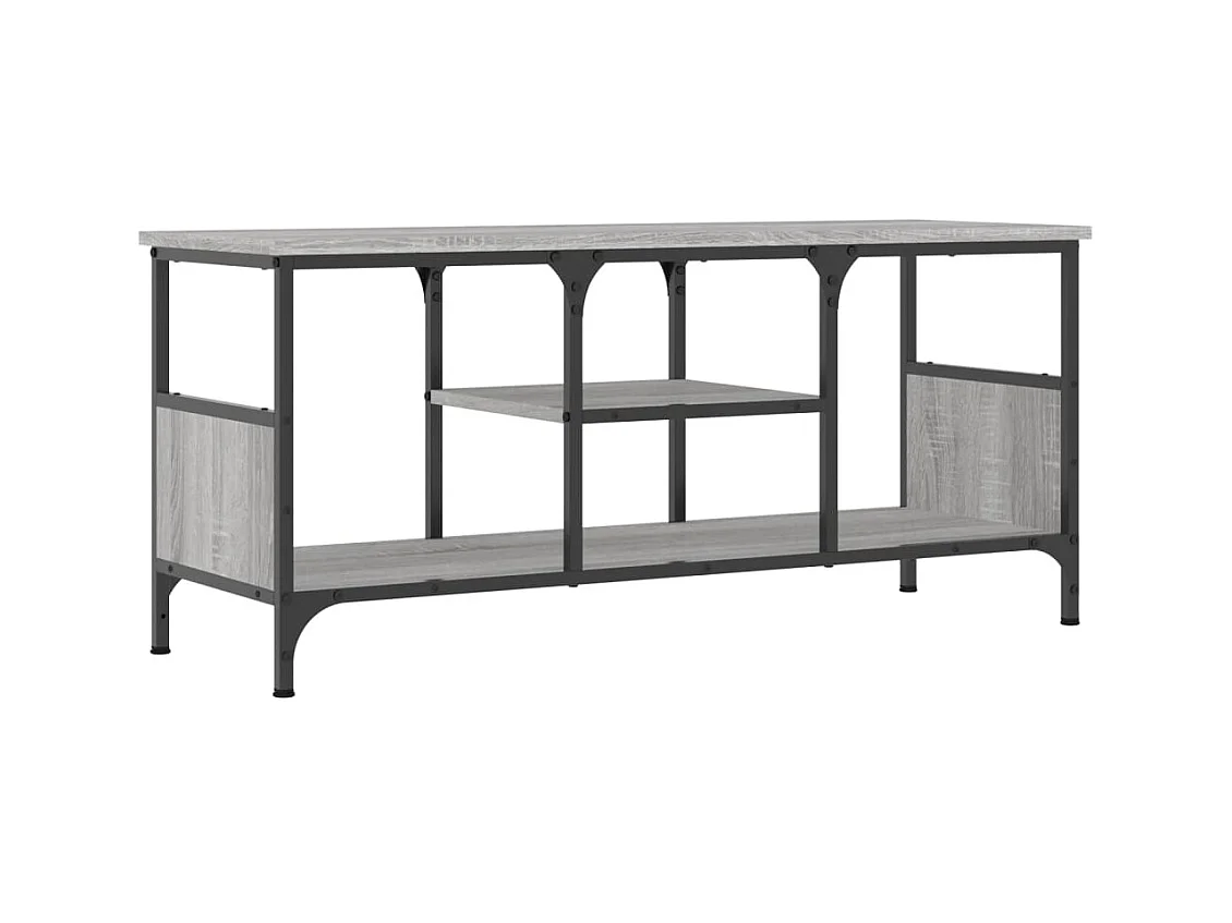 Numa  Meuble TV sonoma gris 100x35x45 cm bois d'ingénierie et fer