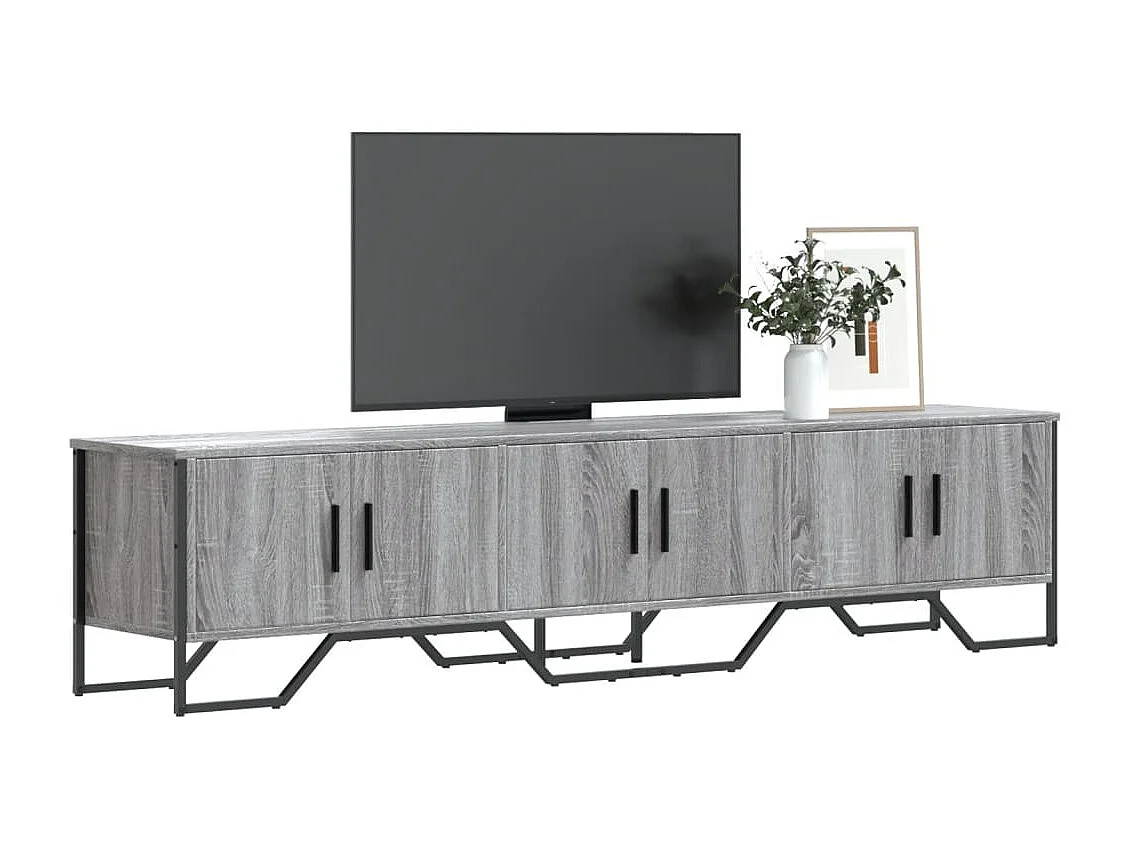 Nouria  Mueble de TV madera de ingeniería gris Sonoma 180x34x41 cm