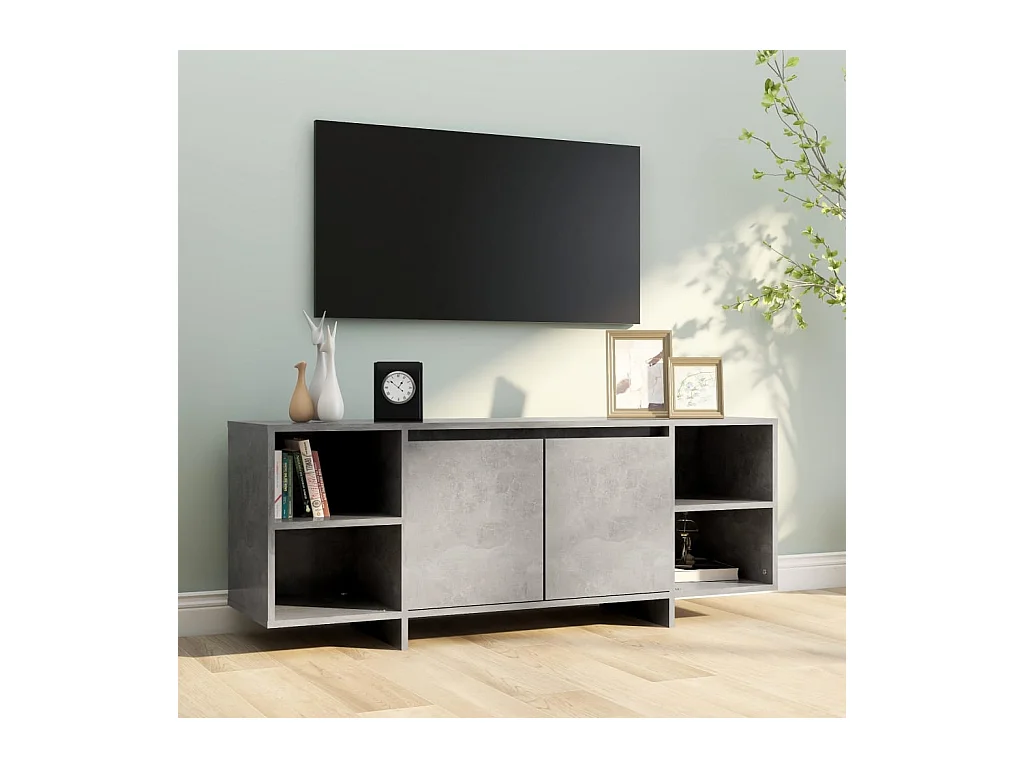 Isolde  Tv-meubel 130x35x50 cm bewerkt hout betongrijs
