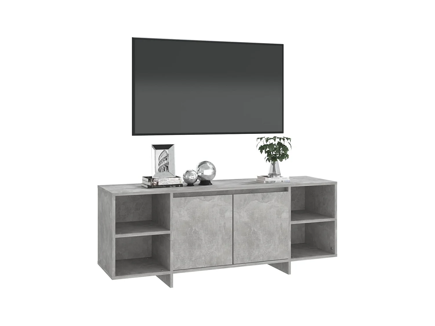 Isolde  Tv-meubel 130x35x50 cm bewerkt hout betongrijs