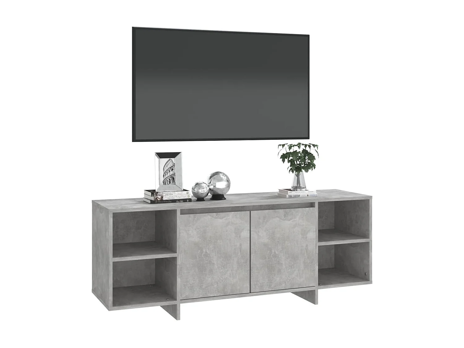 Isolde  Meuble TV Gris béton 130x35x50 cm Bois d'ingénierie
