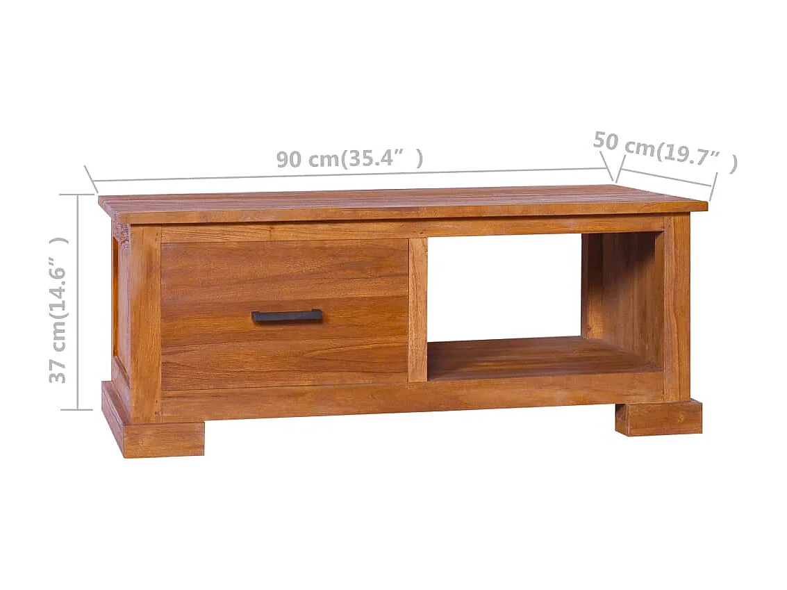 Garden Furniture -  Meuble TV 90x50x37 cm Bois de teck massif