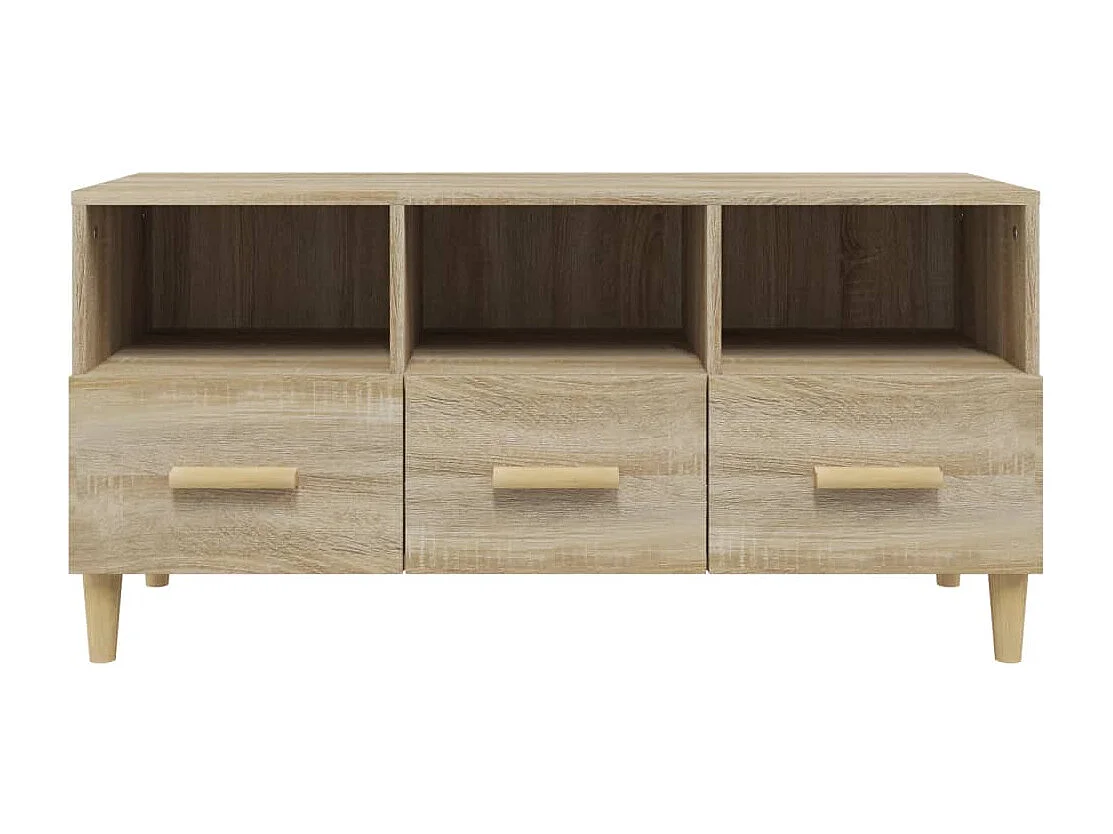 Sophie-Françoise  Meuble TV Chêne sonoma 102x36x50 cm Bois d'ingénierie