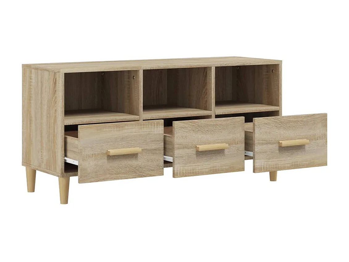 Sophie-Françoise  Meuble TV Chêne sonoma 102x36x50 cm Bois d'ingénierie