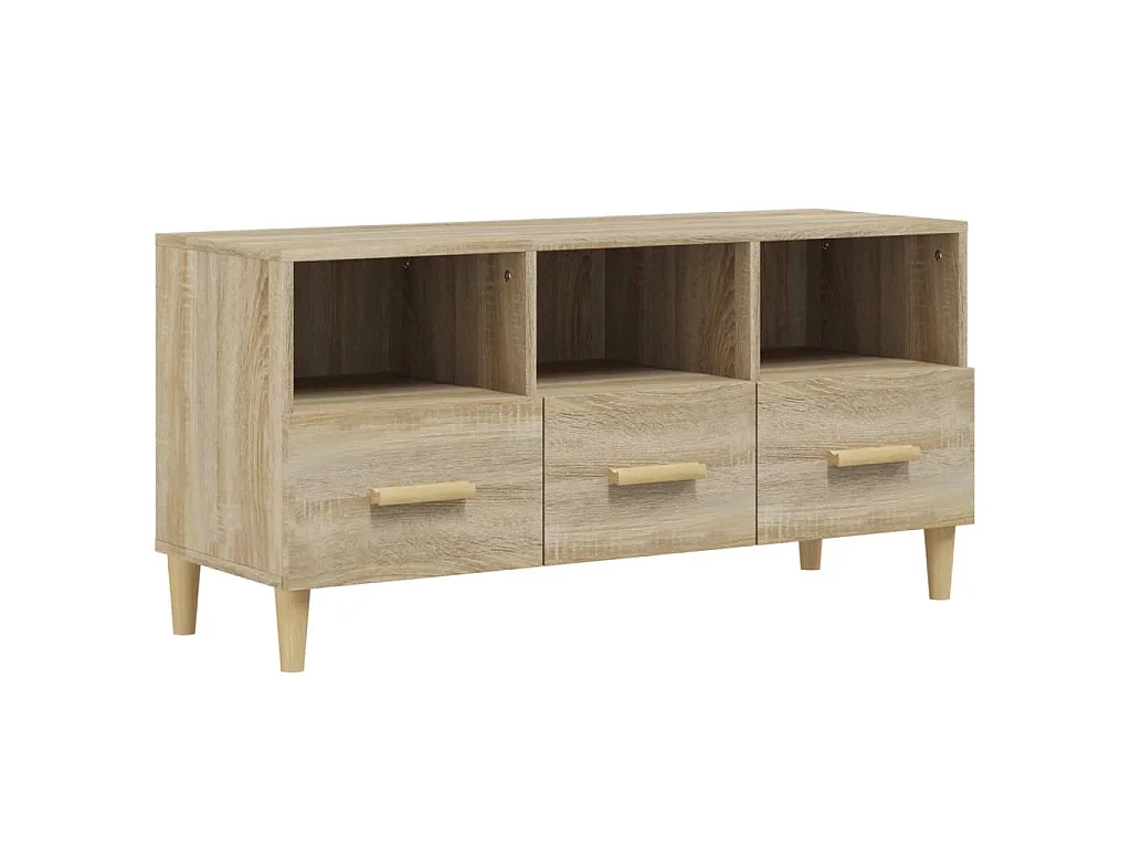 Sophie-Françoise  Meuble TV Chêne sonoma 102x36x50 cm Bois d'ingénierie