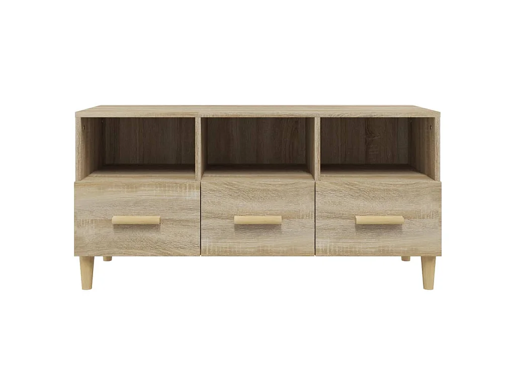 Sophie-Françoise  Meuble TV Chêne sonoma 102x36x50 cm Bois d'ingénierie