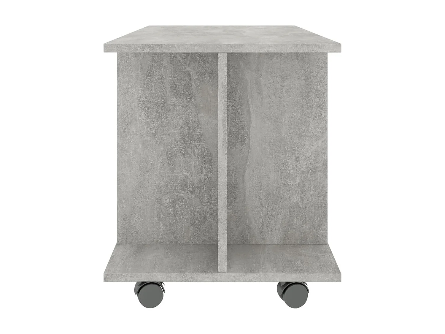 Dahlia  Meuble TV et roulettes gris béton 80x40x45 cm bois d'ingénierie